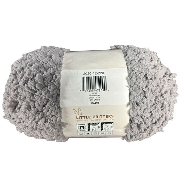 Bernat Sheepy Yarn Vapor Gray 166118 Little Critters Collection Nylon 9.1 Ounces - Picture 3 of 5